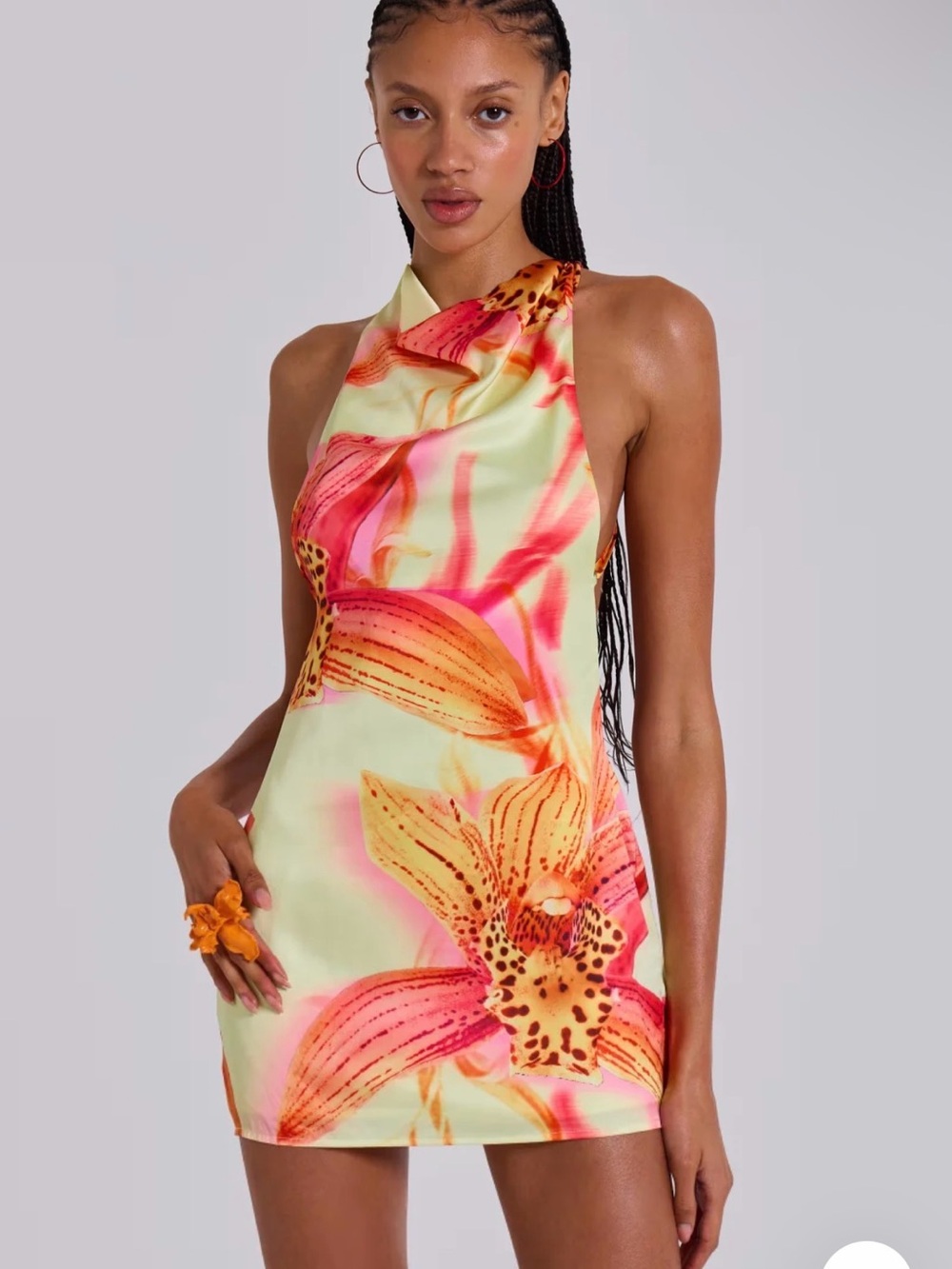 Jaded London Yellow Pink Floral Slip Dress